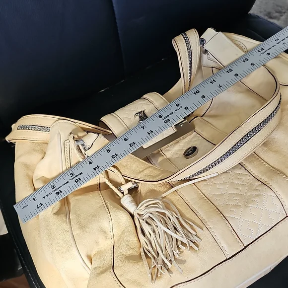 L.A.M.B. Pale Yellow Leather Bag - Picture 6 of 11